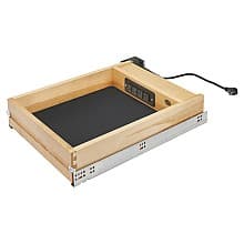 Charging Drawer with BLUMOTION Soft-Closing for 18" Cabinet Opening, Maple