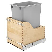 Single 32 QT Bottom-Mount Waste Container Pullout, Soft-Closing