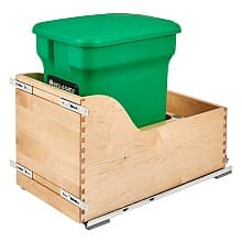 Double 24 QT/35 QT Bottom-Mount Waste Container Pullout with BLUMOTION Soft-Closing