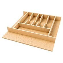 19-1/4" 4WCT Right Fit Cutlery Drawer Insert, Light Brown (48 Pallet)