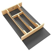 Craftsman Cutlery Drawer Insert with Black Accent, Light Brown