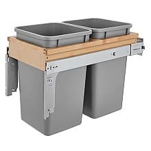 Double 27 QT Top-Mount Waste Container Pullout with Standard-Close for 1-1/2" Face Frame