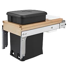 Single 6 Gallon Top-Mount Compost Waste Container Pullout with Soft-Closing for 12" Opening Width