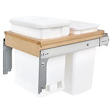 Single 6 Gallon Top-Mount Compost Waste Container Pullout with 35 Qt Bin