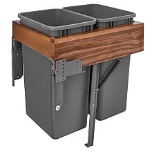 Double 50 QT Top-Mount Waste Container Pullout with Rev-A-Motion, Orion Gray