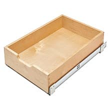4WDB 1-Tier Wood Standard Pull-Out Drawer Box with BLUMOTION Soft-Closing, Clear