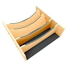 Craftsman Adjustable Deep Cutlery Drawer Divider Insert with Black Accent, Light Brown