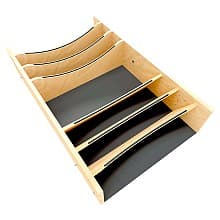 Craftsman Adjustable Deep Cutlery Drawer Divider Insert with Black Accent, Light Brown