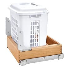 20-5/16" Wide Pull-Out Wood Hamper for 24" Vanity, White