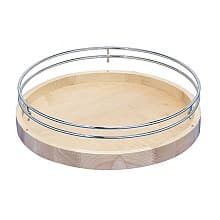 28" Full-Circle Single Tray Lazy Susan with Chrome Fence and Swivel