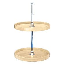 4WLS Full-Circle 2 Tray Wood Lazy Susan