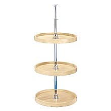 4WLS Full-Circle 3 Tray Wood Lazy Susan