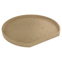 31" D-Shape 1 Tray Wood Classic Shelf Lazy Susan
