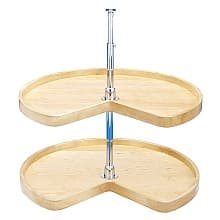 4WLS Kidney 2 Tray Wood Lazy Susan
