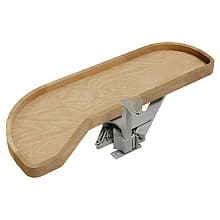 Single-Tier Girasolo Wood Classic Shelves Blind Corner Optimizer with Soft-Close for 12" Corner Cabinet, Light Brown