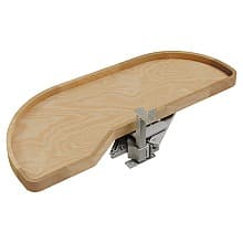 Single-Tier Girasolo Wood Classic Shelves Blind Corner Optimizer with Soft-Close for 15" Corner Cabinet, Light Brown