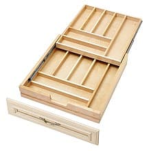 4WTCD 21" 14-Conmpartment Two Tiered Cutlery Drawer with BLUMOTION Soft-Close, Semi-Gloss