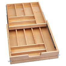 4WTCD 13-1/2" 9-Compartments Two Tiered Cutlery Drawer with Mounting Hardware, Semi-Gloss