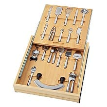 20-1/2" Two-Tiered Utensil Drawer with BLUMTION Soft-Closing, Natural