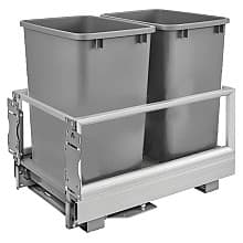 Double 35 QT Bottom-Mount Waste Container Pullout with Rev-A-Motion