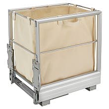 14-9/16" Wide Pull-Out Single Wire Hamper with Canvas Bag