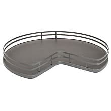 32" Kidney 1 Tray Lazy Susan with Steel Bearing, Orion Gray