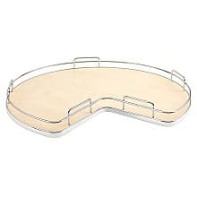 32" Kidney 1 Tray Lazy Susan with Steel Bearing, Natural Maple