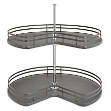 32" Kidney 2 Tray Lazy Susan, Orion Gray