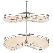 32" Kidney 2 Tray Lazy Susan, Orion Gray
