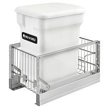 Single 24 QT Bottom-Mount Waste Container Pullout with Soft-Closing