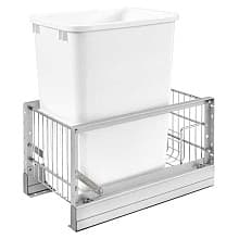 Single 35 QT Bottom-Mount Waste Container Pullout, Soft-Closing