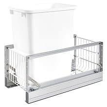 Single 35 QT Bottom-Mount Waste Container Pullout, Soft-Closing