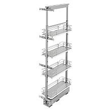 50-3/4" 4-Shelf Pullout Pantry with Soft-Closing, Gray