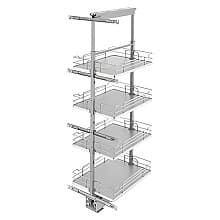 50-3/4" 4-Shelf Pullout Pantry with Soft-Closing, Gray