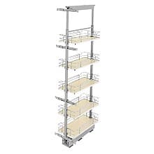 58-1/4" 6-Shelf Pullout Pantry with Soft-Closing, Maple