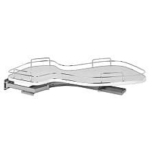 1-Tier The Cloud Blind Corner Cabinet Organizer for 15" Cabinet Opening, Chrome/Gray
