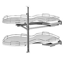 2-Tier The Cloud Blind Corner Cabinet Organizer for 18" Cabinet Opening, Chrome/Gray