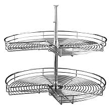 Kidney 2 Tray Wire Lazy Susan, Chrome