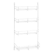 4-Tier Wire Door-Mount Spice Rack, White