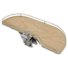 Single-Tier Girasolo Wood Classic Shelves Blind Corner Optimizer with Soft-Close for 15" Cabinet Opening, Light Brown