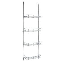 4-Tier Door Mount Linen Rack, Polished Chrome