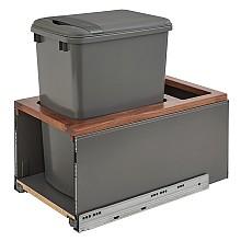 Single 30 QT Bottom-Mount LEGRABOX Waste Container Pullout, BLUMOTION Soft-Closing