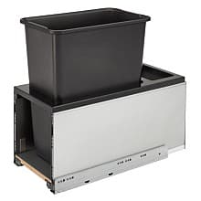 Single 30 QT Bottom-Mount LEGRABOX Waste Container Pullout, BLUMOTION Soft-Closing