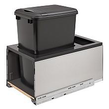 Single 35 QT Bottom-Mount LEGRABOX Waste Container Pullout, BLUMOTION Soft-Closing