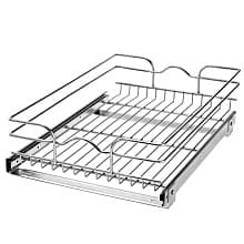 1-Tier Single Pullout Wire Basket with 22" Slides, Chrome