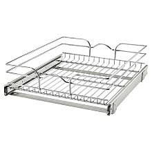 1-Tier Wire Pull-Out Basket with 20&quot; Slides, Chrome