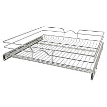 23-1/2 1-Tier Wire Pull-Out Basket with 22 Slides, Chrome