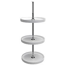 6073 18" Full-Circle 3 Tray Lazy Susan, White