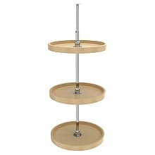 6073 Full-Circle 3 Tray Lazy Susan, Almond