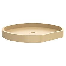 20" D-Shape 1 Tray Lazy Susan, Almond